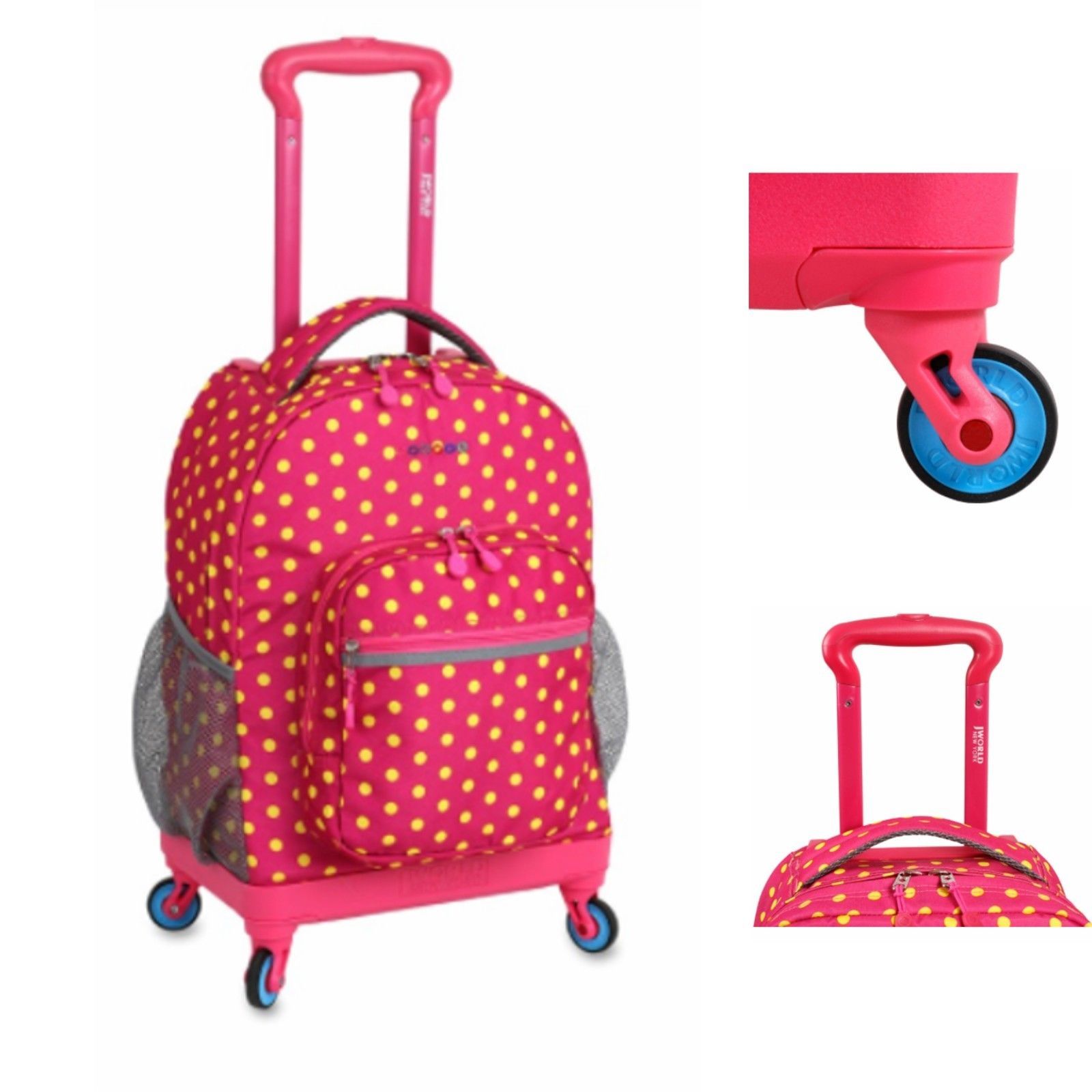 Womens Travel Backpack Wheeled Spinner Luggage Rolling School Book Bag Carry On Backpacks