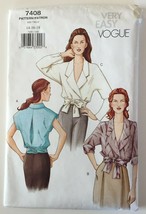 Vogue 7408 Misses Loose Fitting Wrap Blouse with Wrap Belt Sizes 14-18 U... - $6.93