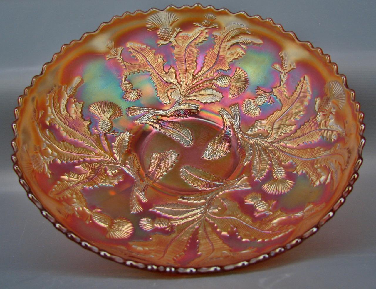 Fenton Marigold Carnival Glass 8 Thistle Bowl With Wide Panel Exterior 5219 Fenton 9233