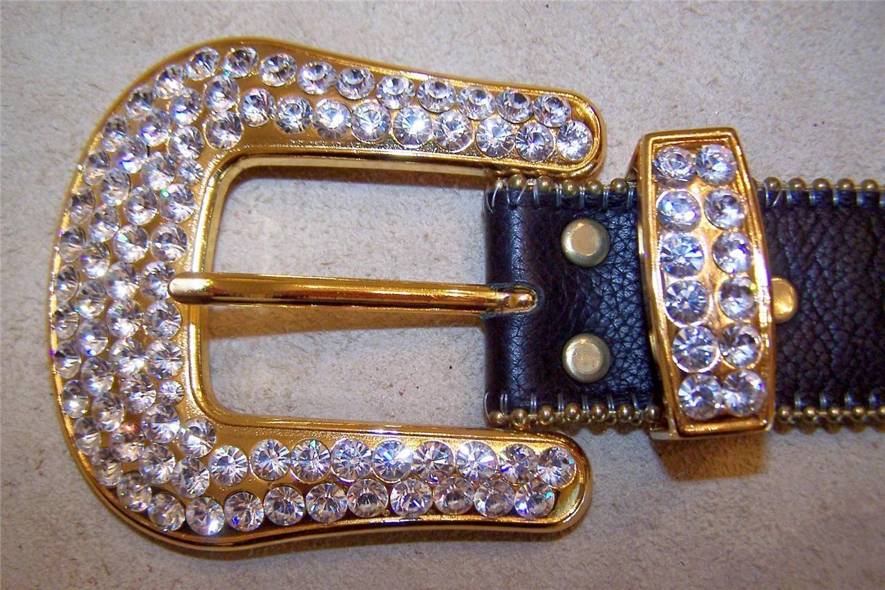 bb Simon Gold Belt Crystallized with Swarovski Rhinestone Western Bling