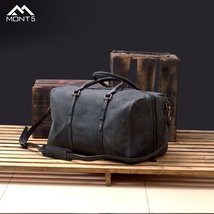 LE Charcoal Grey Vintage Travel Leather Carry On Bag - $174.99
