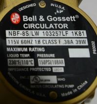 Bell Gossett 1033257LF NBF 8S LW Bronze Circulator Pump Lead Free image 3