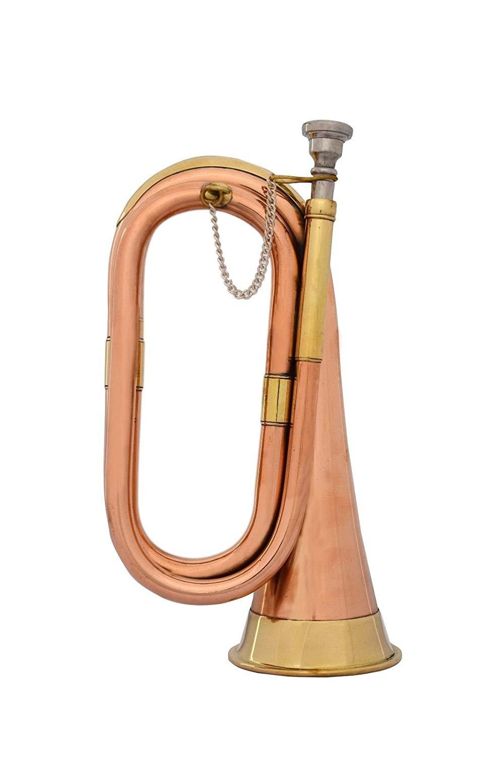 Civil War Era Solid Copper Bugle US Military Cavalry Horn 