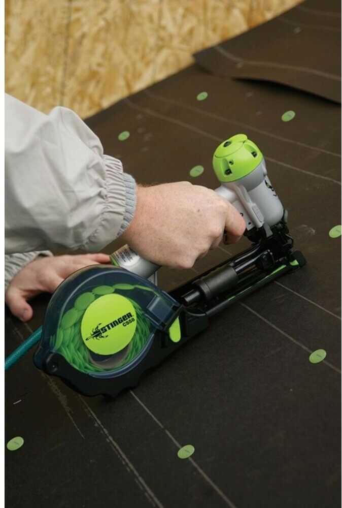 Stinger Pneumatic Cap Stapler Strip Load Adjustable Exhaust Port (Case