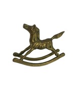Vintage Brass Rocking Horse Figurine Paperweight Equestrian Christmas Eq... - $31.68
