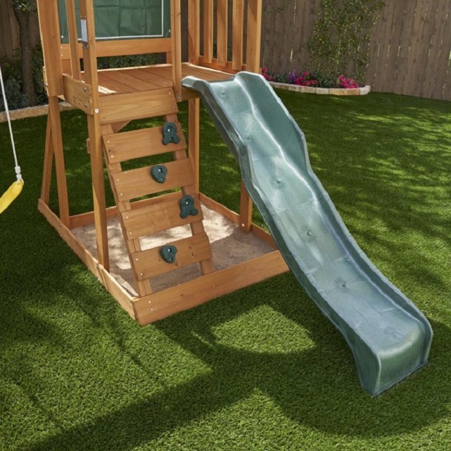 Wooden Swing Set Playground Backyard Outdoor Garden Kids Playset Slide