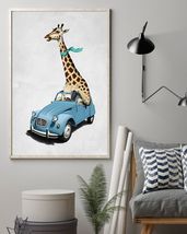 Giraffe Car Vertical Canvas Prints - $49.99