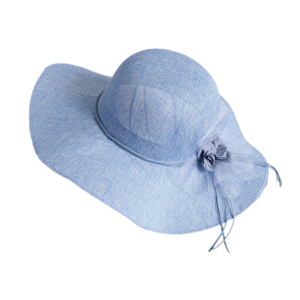 Women Wide Brim Summer Beach Sun Hat Bow Tie Straw Floppy Elegant Bohemia Cap