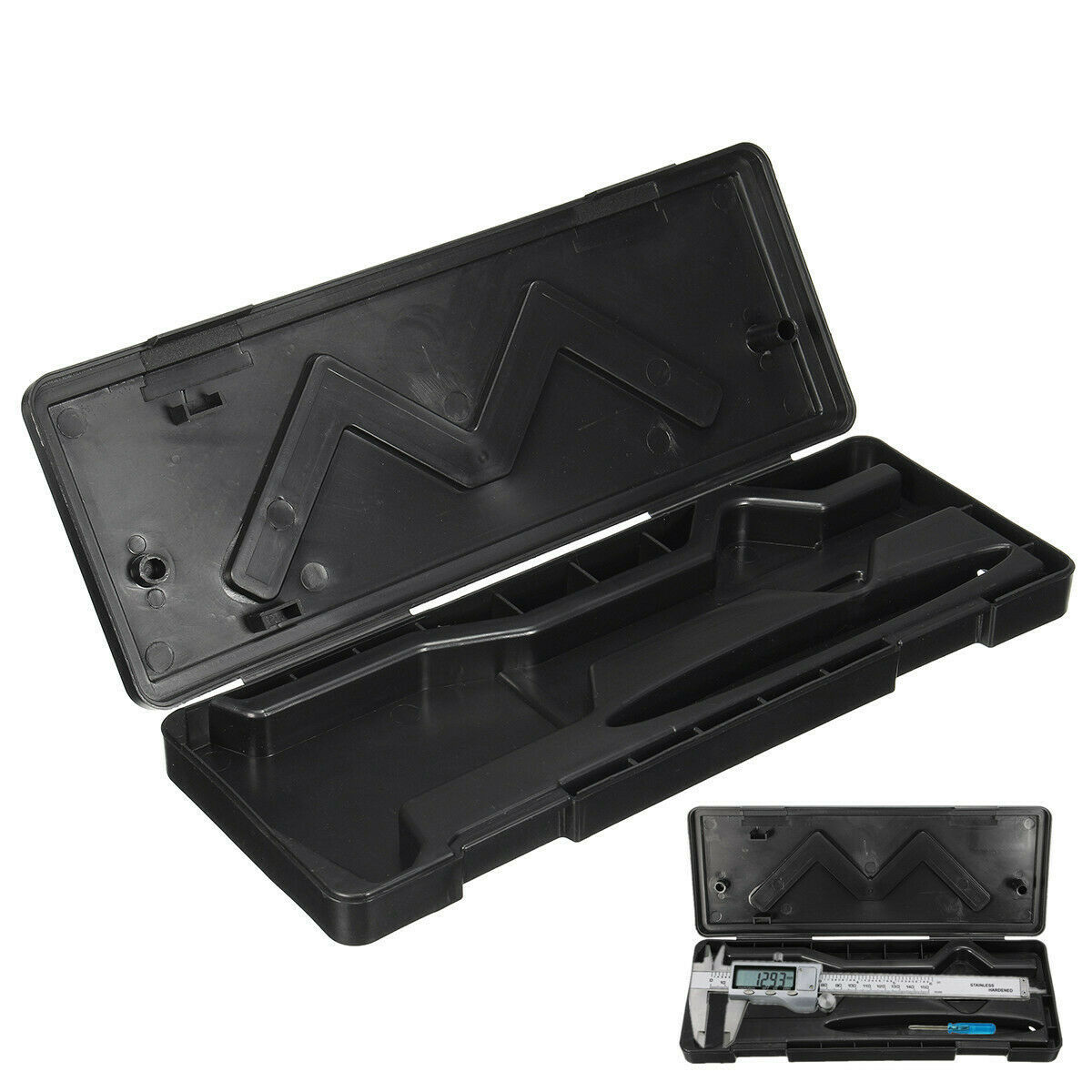 Black Case Plastic Vernier Caliper Box For 6 Inch Electronic Digital Micrometer