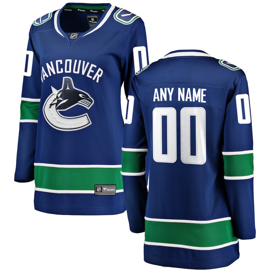 Women's Vancouver Canucks 2018 Name and Number Custom Jersey Blue