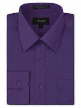 Omega Italy Men's Long Sleeve Purple Regular Fit Dress Shirt w/ Defect 2XL image 1