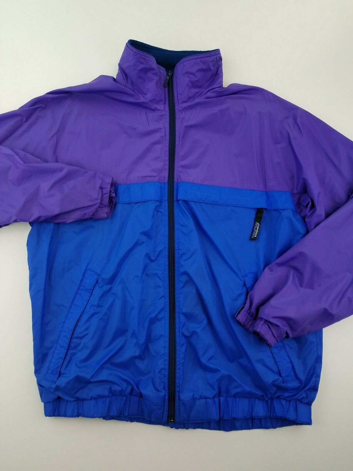 Vtg Patagonia Windbreaker Jacket Mens Small Color Block Purple Nylon ...