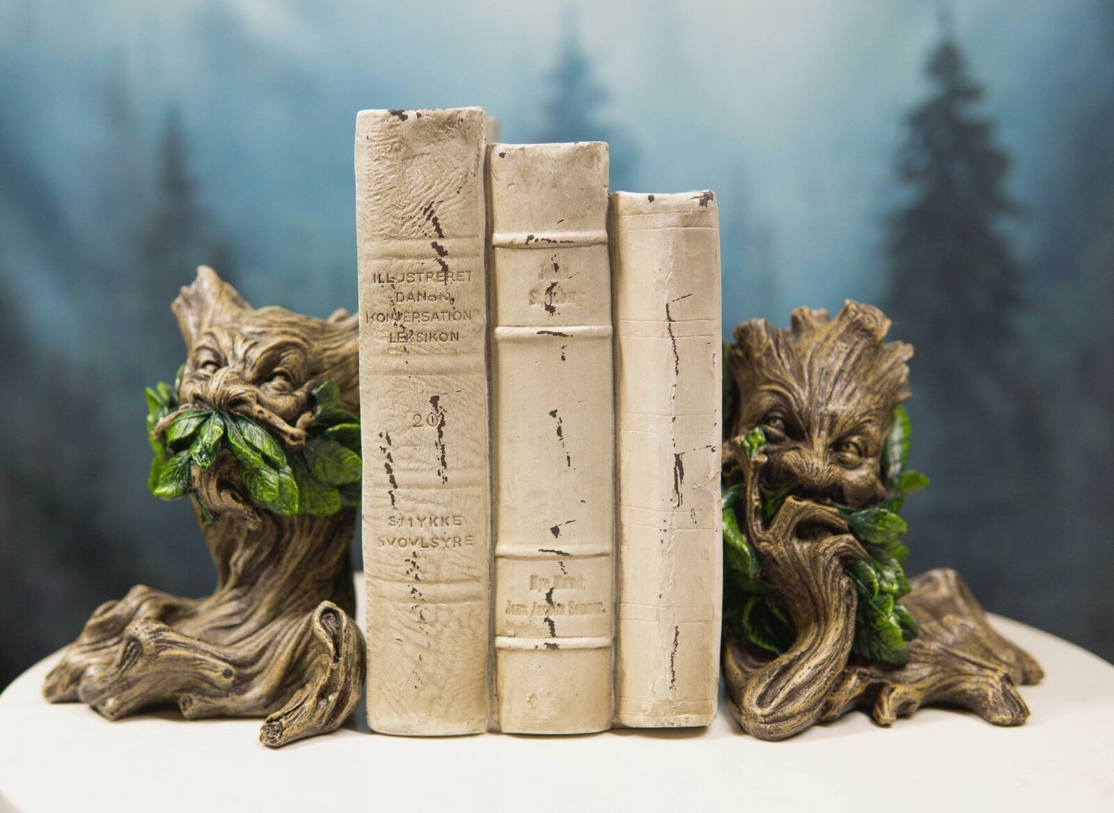 Celtic Wicca Forest God Tree Spirit Greenman Decorative Bookends Figurine Set