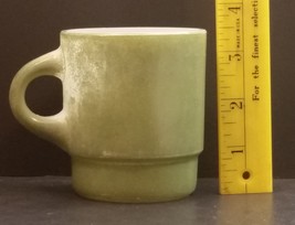 Vintage Green Outside Fire King Coffee Mug USA Anchor Hocking Stackable - $7.99
