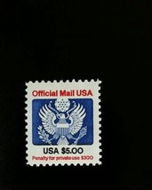1983 $5 Eagle Official Mail USA Red & Blue Scott O133 Mint F/VF NH - $5.20