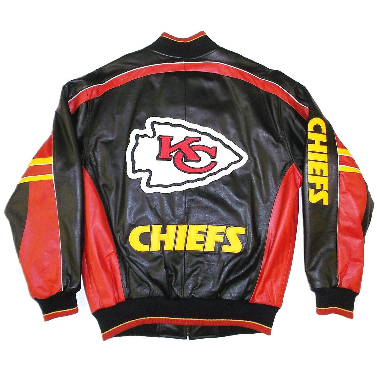 Men's Kansas City Chiefs JH Design Black Leather Jacket