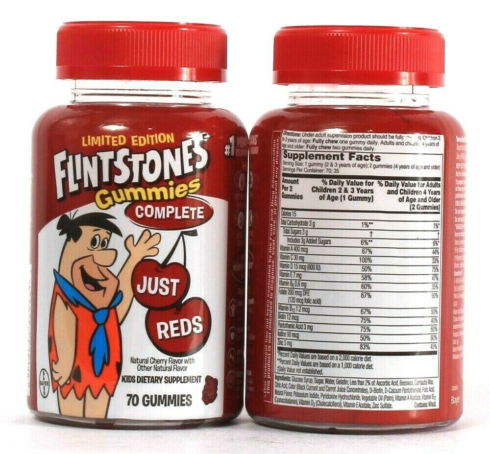 2 Bayer Flintstones Limited Edition Complete 70 Gummies Reds Dietary Supplement - $19.99