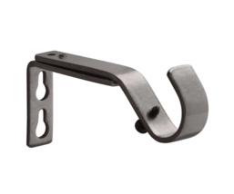 Mix and Match 1 in. Single Curtain Rod Bracket in Gunmetal (2-Pack) - $6.92