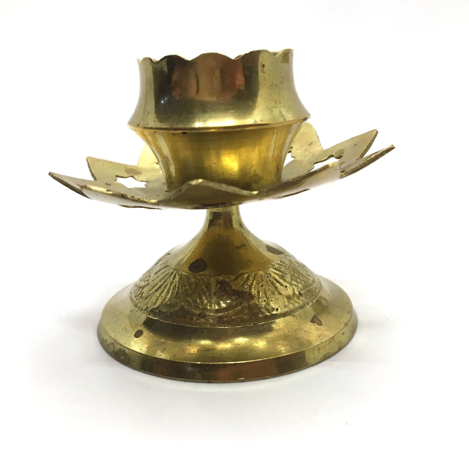 Brass Diya Aarti Deepak Lamp Puja Offering Together with 5-stick ...