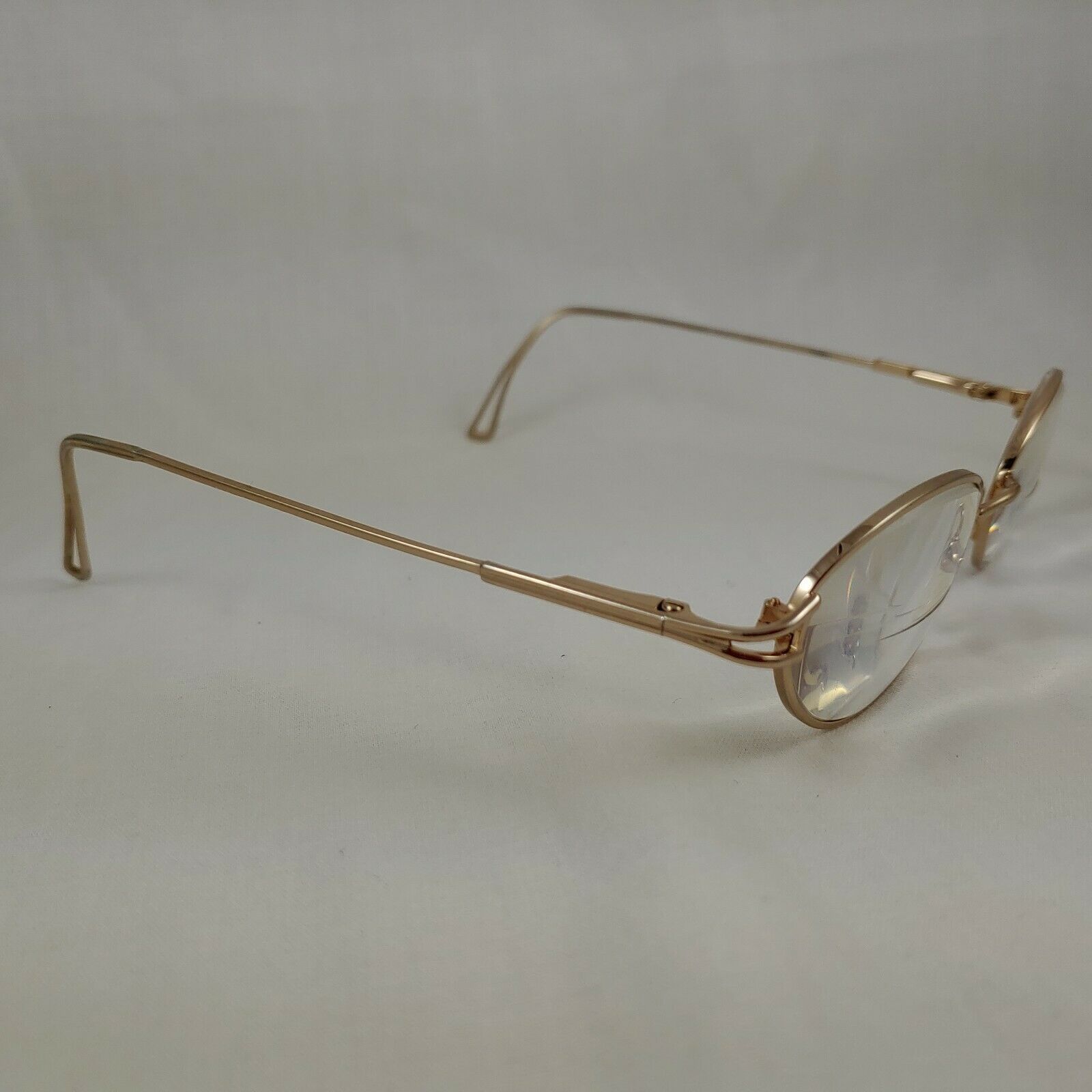 BULOVA Eyeglass Frames Gold Tone Oval Full Rim Metal Frame Rims ...