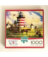 Buffalo Charles Wysocki 1000 Puzzle Lighthouses Horse Wagon Shop...Used ... - $7.80