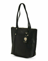 NEW TOMMY BAHAMA BLACK LEATHER TOP ZIP TOTE BAG $248 - $99.99