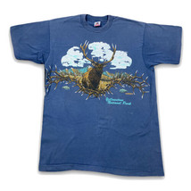 Vintage Elk Eagle Yellowstone Park Mens Graphic Single Stitch T-Shirt Bl... - $29.69