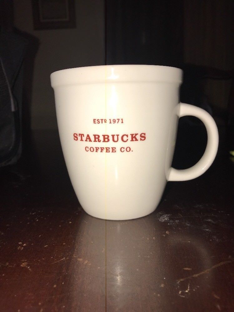 Tea Cup Starbucks Barista 2007 Estd 1971 Abbey Logo Large White Coffee Mug
