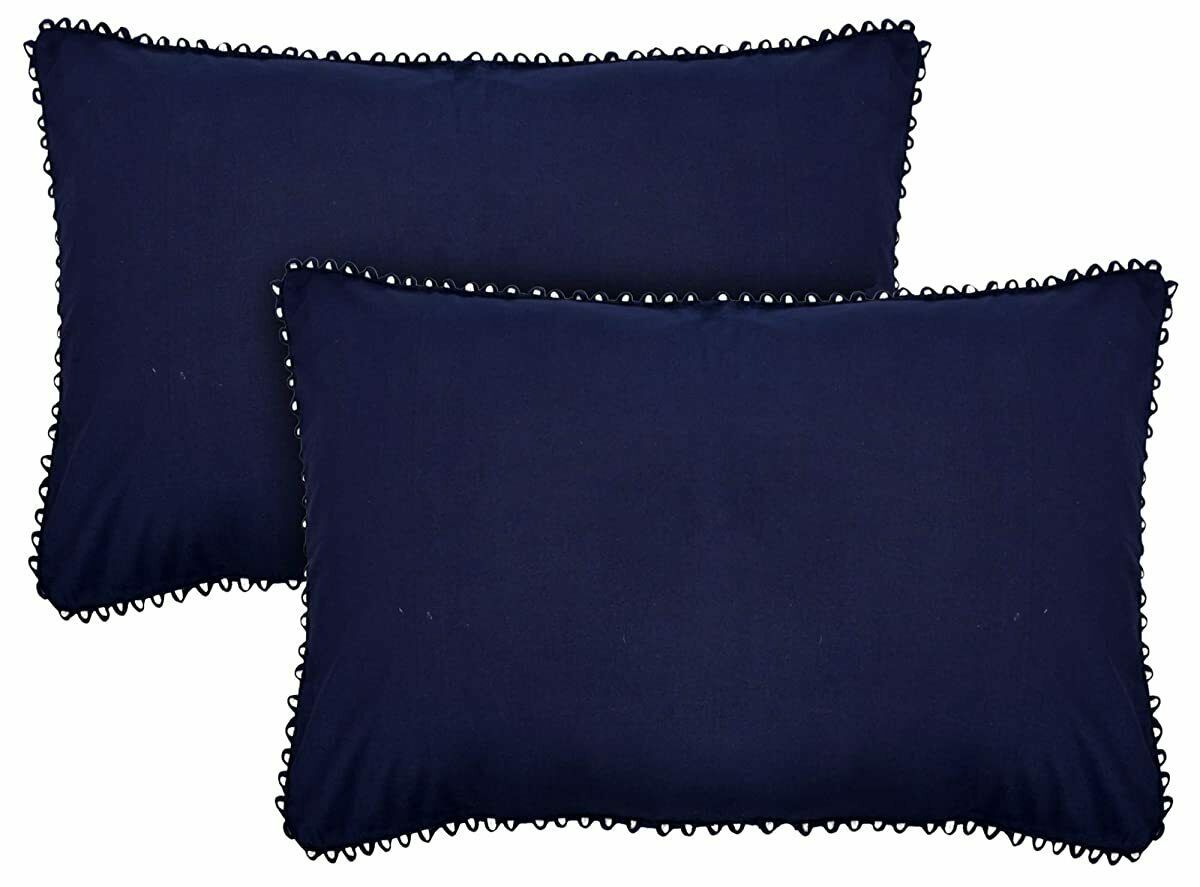 2 Piece Cotton Pillow Cover Set-17x24 (Blue) Luxury Pill | FREE SHIPPING