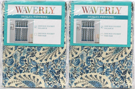 2 Ct Waverly Paisley Verveine Blue Jay 52" X 18" Rod Pocket Valance 100% Cotton