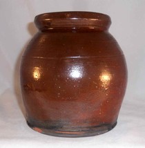 Antique Henry Schofield Lead Glazed Redware Brown Colored Pot Southeaste... - $197.00