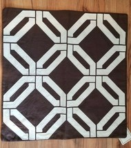 Williams Sonoma Geometric Brown White Linen Pillow Cover Nwot 20x20 #P165 - $39.00