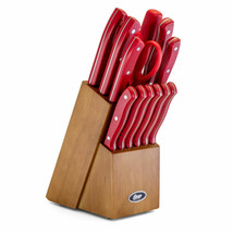 MEGA-81011.14 Oster Evansville 14 Piece Stainless Steel Cutlery Set with Red ... - $67.03