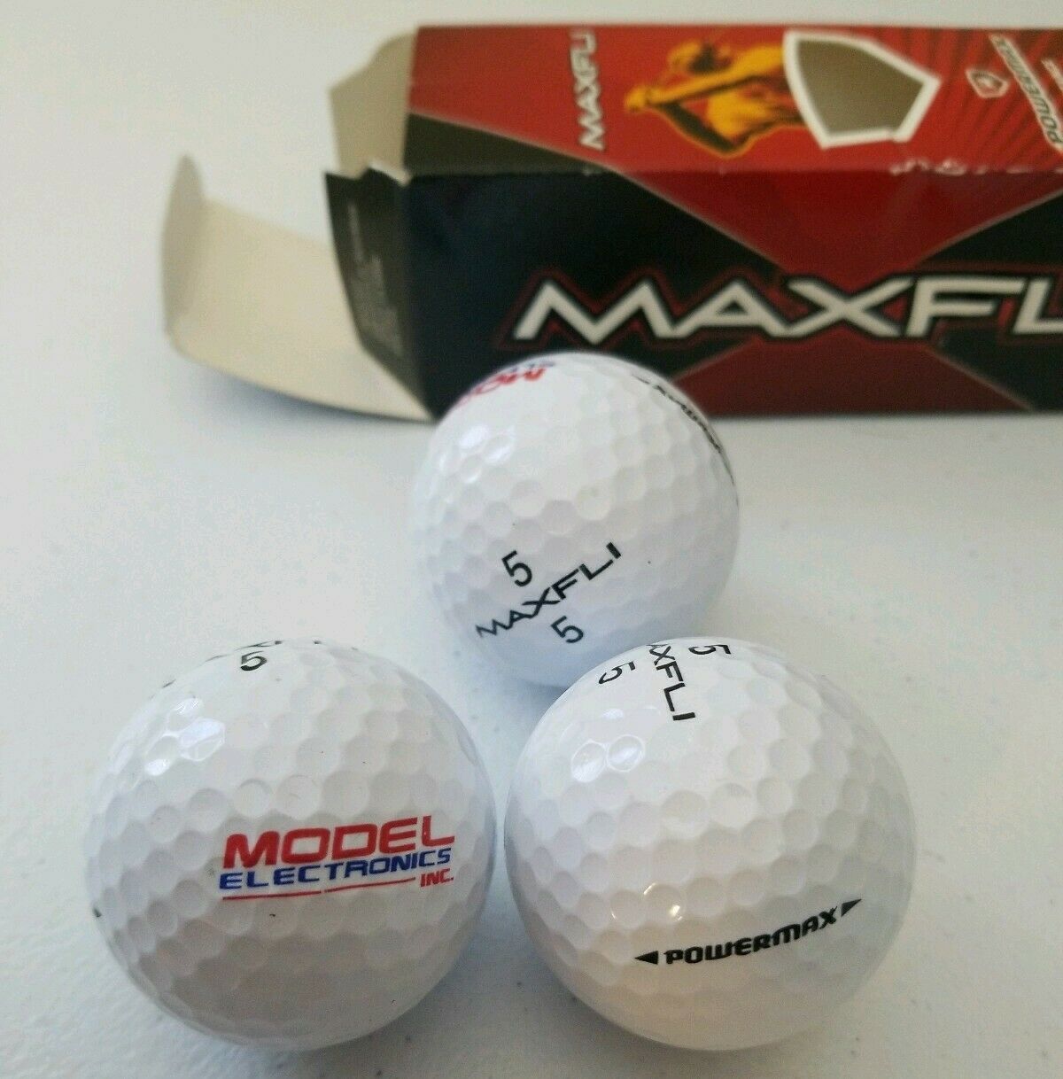MAXFLI Powermax Distance Pack Of (3) New Golf Balls Open Box Model