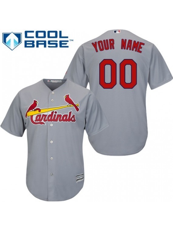 Youth/Kids St. Louis Cardinals Custom NAME & NUMBER Cheap Jersey Grey Stitched - Baseball-MLB