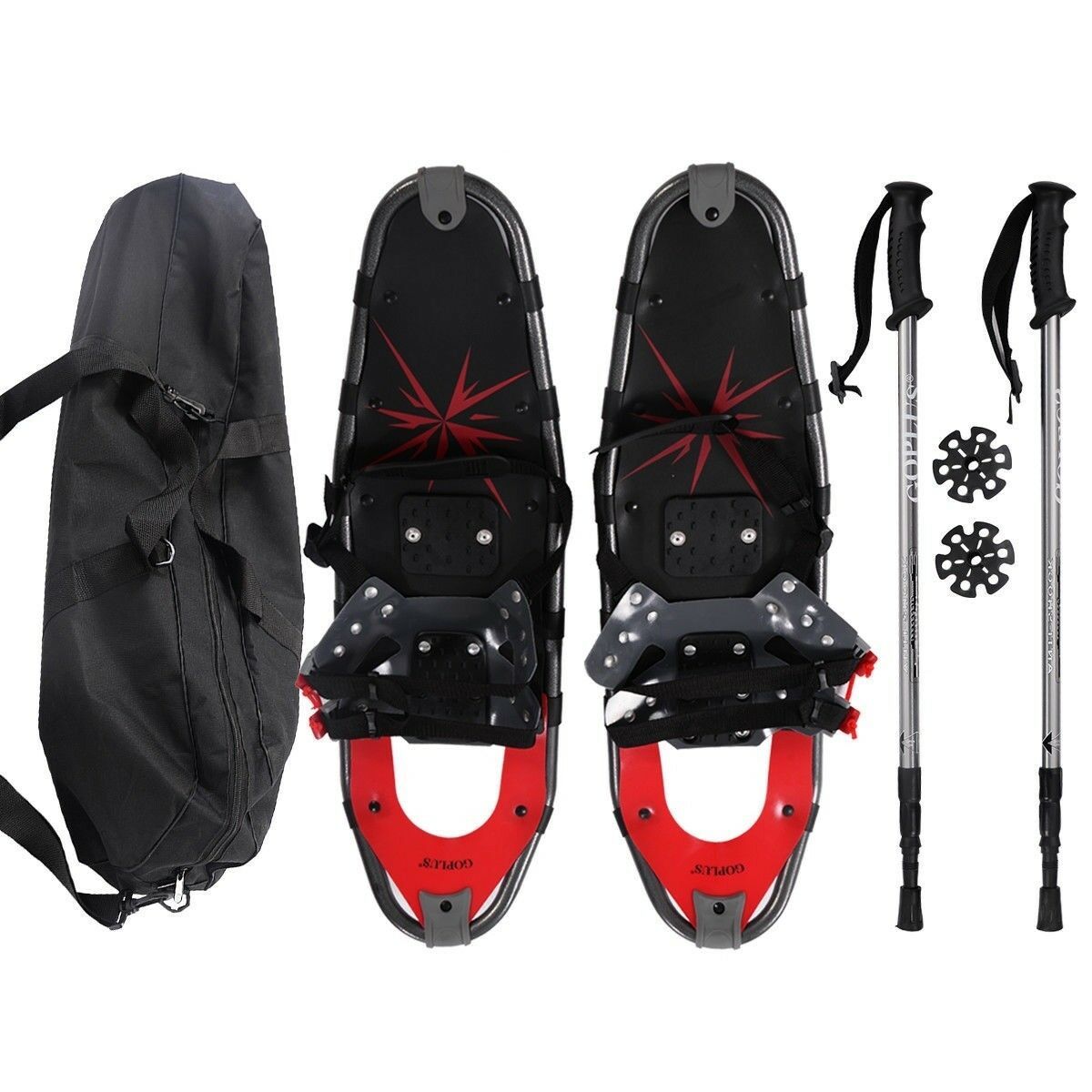 Snowshoeing Equipment Snowshoes Shoes For Snow Walking Poles Carry Bag