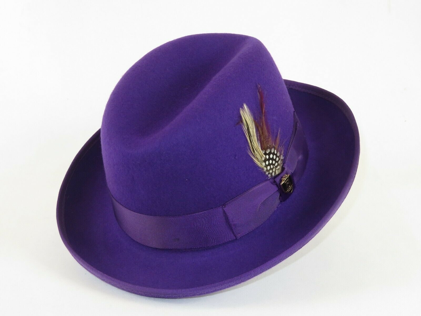 Men Bruno Capelo Dress Hat Australian Wool Homburg Godfather Purple gf107 New