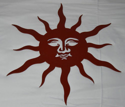 17" SUN FACE HEAVY DUTY STEEL METAL WALL ART HOME INDOOR OUTDOOR GARDEN DECOR 