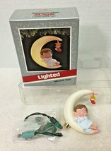 1988 Moonlit Nap Lighted Hallmark Christmas Tree Ornament MIB Price Tag - $29.21