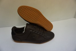 Lacoste men shoes chaymon 116 1 spm leather dark brown black size 8 new - $137.55