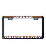 Warning driver is Gay Lesbian pride rainbow LGBTQ license plate frame - $7.91