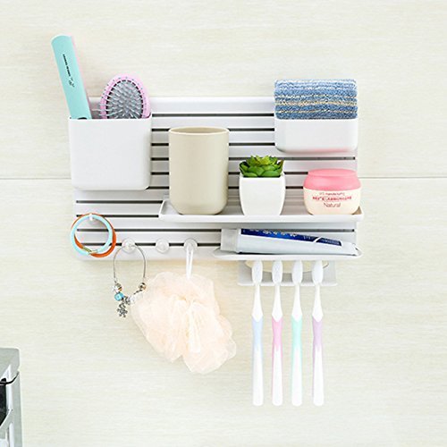 JMsDream Creative Storage DIY Organize Rack Bathroom Kitchen Shelf Wall