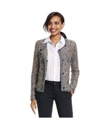CAbi Ritz Womens Sweater Size M Medium, Gray, Cream, Brown, #3016, NEW - $49.45