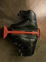 Vintage Humanic Ski Boots Black Leather, Made in Austria 1960&#39;s EU 9 .5 - $68.12
