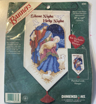 Dimensons Banners Silent Night Holy Night 8583 Holiday Cross Stitch 1998 NOS - $16.95