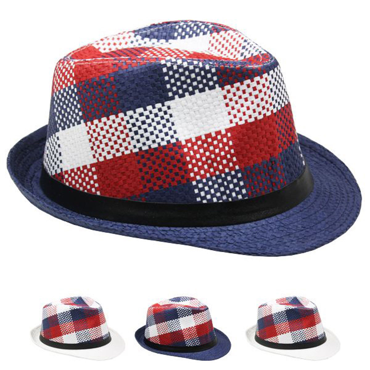 Modern American Flag Colors Fashion FEDORA HAT w/Retro Originals Novelty Trilby