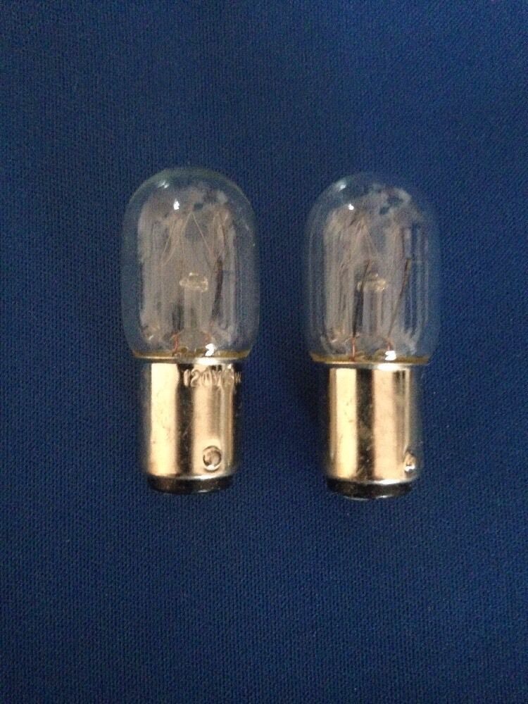 2 Kenmore Light Bulb 15 Watt 5/8 Base Small Glass Fits 148 & 158 Series
