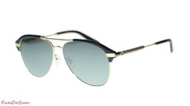 NEW Gucci Men's Sunglasses GG0288SA 005 Blue Gold Silver Mirror Lens Pilot 60mm - $237.65