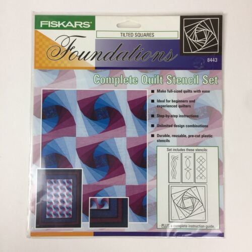 Fiskars Foundations Tilted Squares 8443 Complete Quilt Stencil Set New
