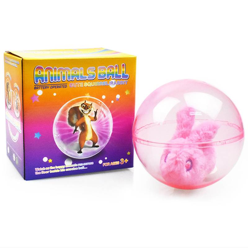 Battery Support Electric Plush Rabbit Rolling Ball Toy